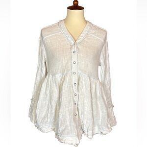 We the Free / Free People pale blue Miles Away gauze blouse Size XS